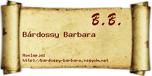 Bárdossy Barbara névjegykártya