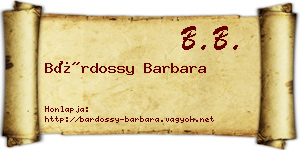 Bárdossy Barbara névjegykártya