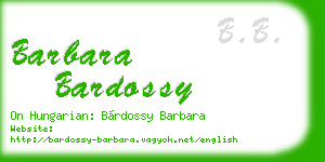 barbara bardossy business card