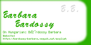 barbara bardossy business card